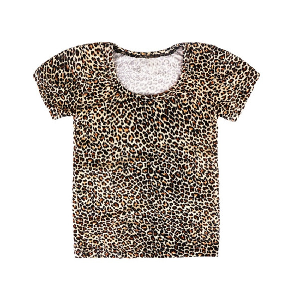 2019 Leopard Baby Girl Tee Shirts Children Clothes 2-7Year Girls T-Shirts Summer Short Sleeve Animal Wild Kids Jersey Blouse Top