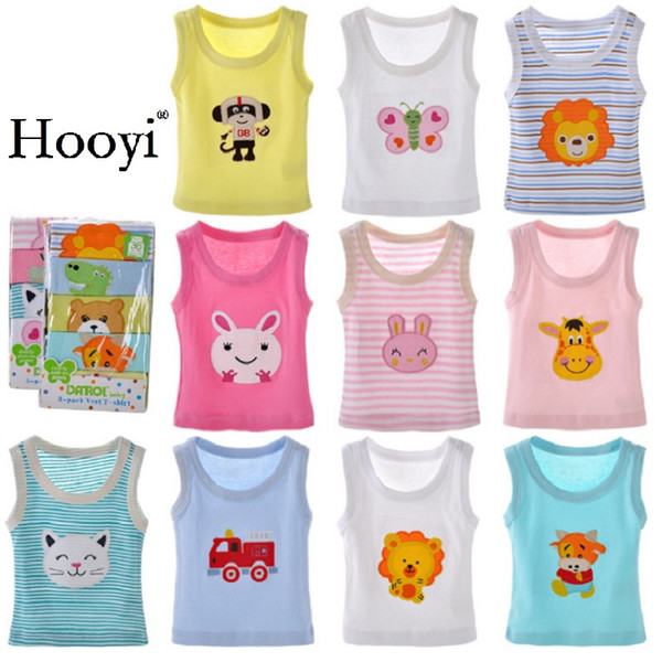 2019 Summer Baby Boy Tank Tops Sleeveless Girls Vest Tanks Camisoles Newborn Undershirts Children T-Shirt Cotton Tee Shirts 0-3Y I-Shaped