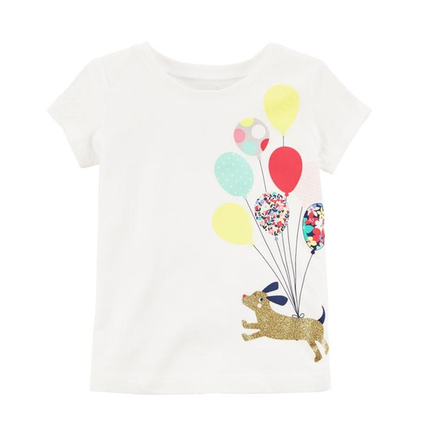 Fashion Baby Girl Tees Shirts Balloon Newborn Clothes Tops 100% Cotton Children T-Shirt Toddler Blouse Kids Outfit Babywear 0-2Y