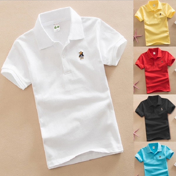 Solid Fashion Boys Polo Shirts 3-15 Years Children Polo's Tops Short Sleeve Summer Baby Boy Clothes T-Shirts Cotton Jersey Tees