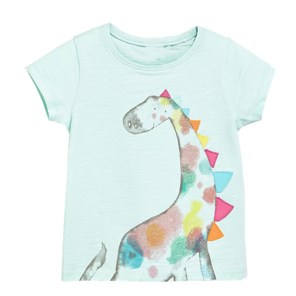 Unicorn Girl Summer Tshirts 2019 Animals Print Kids Designer Clothes for Girls Tops Cotton Children Clothing 2-7Years