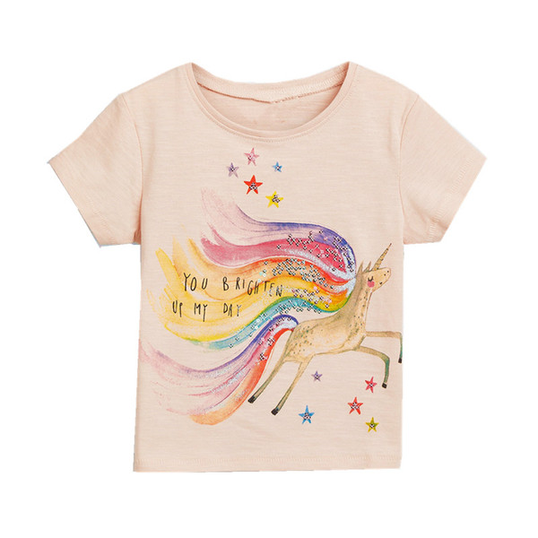 Baby Unicorn Girl T Shirts 2019 Summer Girl Tops Cotton Causal Kids Clothing for Baby Kids Tees