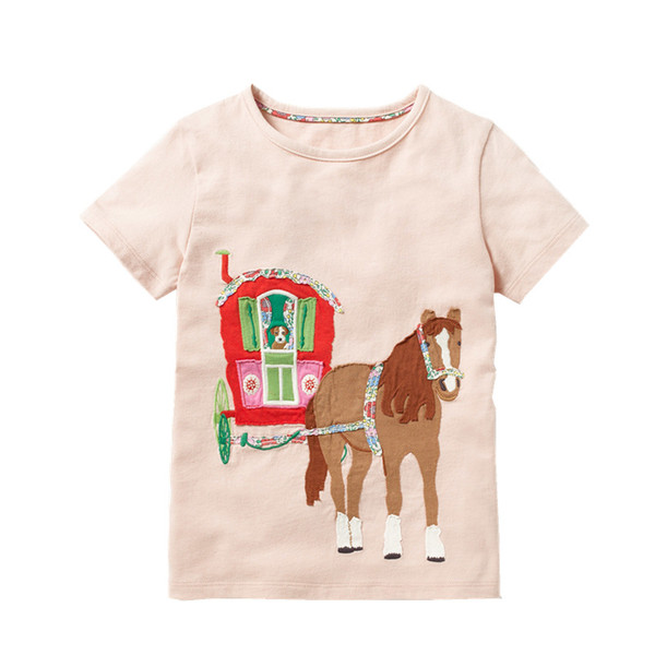 6 Pack Baby Girls Unicorn Rainbow Appliques T-shirt Kids Clothes 2019 Brand Cotton Children Cartoon Printed shirts Summer Girls Tops & Tees