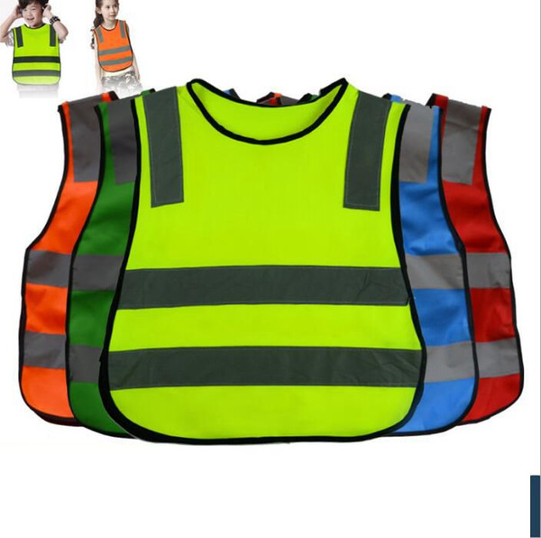 Kids High Visibility Woking Safety Vest Road Traffic Working Vest Green Reflective Safety Clothing For Children Safety Vest Jacket KKA3004