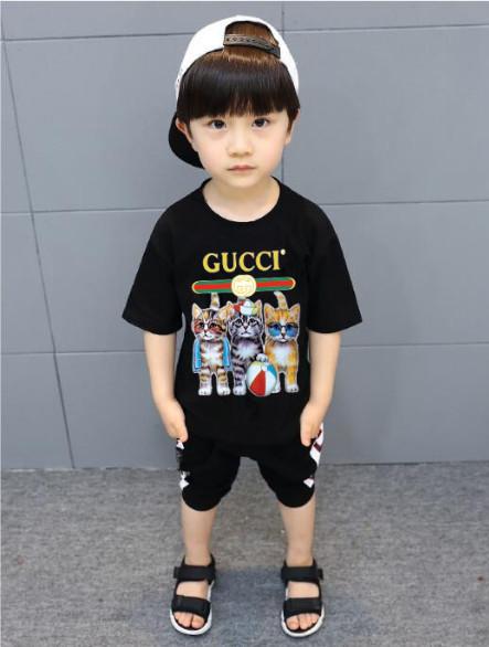 Children's new cotton short-sleeved T-shirt fashion hot stamping shirt T-shirt high quality casual short-sleeved shirt 90cm---140cm T-shirt