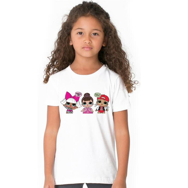 kids summer Short-sleeved T-shirt for Girls Surprise print s Children Toddler Girls T Shirt Baby surprise Tees LJJK1494