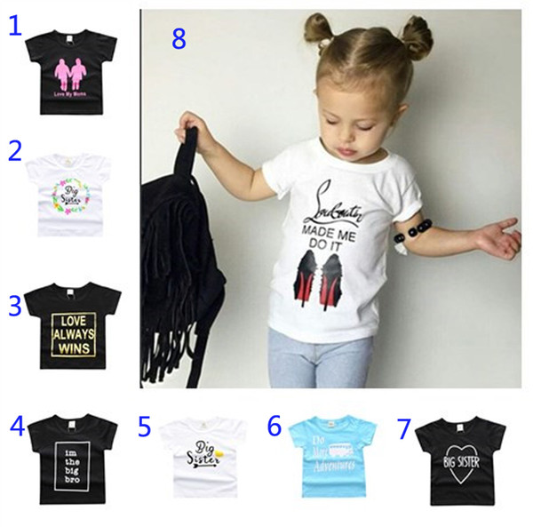 25 Styles New Baby Girls Boys Summer T Shirt INS Kids Letter Printing Soft Cotton Short Sleeve Top Tees