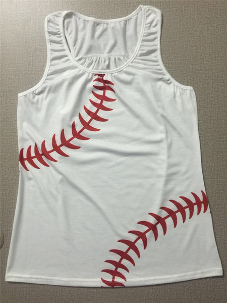 Baseball Softball Women Stripe Vest XS-3XL Summer Strap Tank Tops Fitness Gym Sports Waistcoat Sleeveless Shirts 2019 Beach Shirts A22705