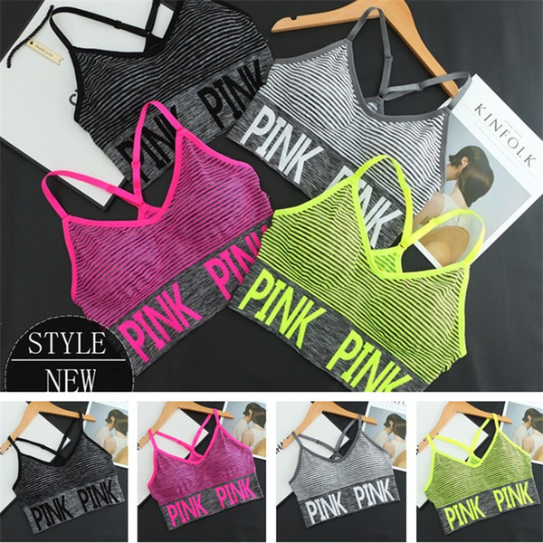 high quality Sexy fitness Sports Vest Strap Bra Girls Yoga Running Vest Push Up Bras Elastic Fitness Underwear T5B005