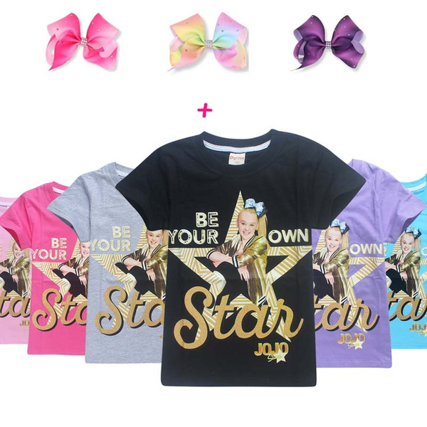 Kids Designer Clothes Girls jojo siwa Cotton Girls T-Shirt children designer clothes teenage girls clothing Tops jojo siwa bows 2pcs A2307