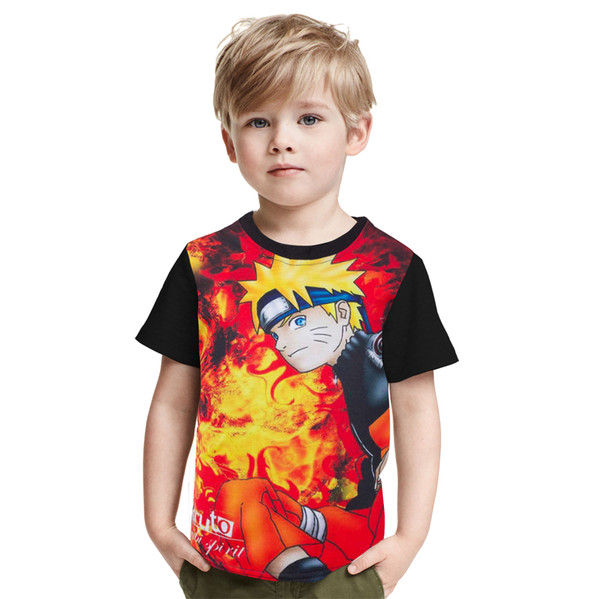 2017 Naruto Anime Printed Kids T -Shirt Uzumaki Naruto T Shirt For Children Boys Summer Tees Cotton Short Sleeve Tshirt Baby Tops