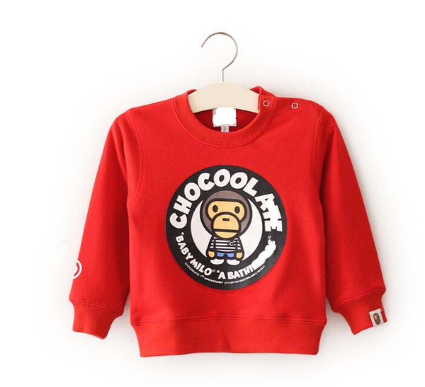 2018 Brand New Children Clothing Toddler Graphics Sweatshirt Baby Boy Spring Autumn Girls Casual Round Neck Monkey Casual Top Free Shipping