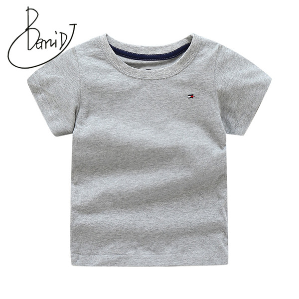 New 2019 Summer Boys Short Sleeve Solid T-Shirt kids summer clothing O-Neck boys t shirt Children Clothes 2-6 Years TX0526