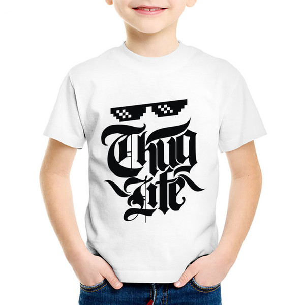 Hip Hop Rap Thug Life Printed Children Fashion T-shirts Kids Summer Short Sleeve O-Neck Tees Boys/Girls Tops Baby Clothes,HKP556