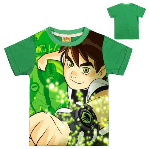 2017 Summer T-shirt Ben 10 Shirts For Boys Shirts T-shirt For Girl Children Boy Clothes Green Girls Tees Filles Ecolier Tops