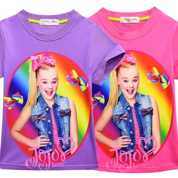 Summer 2019 new jojo siwa clothes Kids Designer Clothes Girls teenage girls clothing Cotton short sleeve Girls Shirt T-Shirt A2246