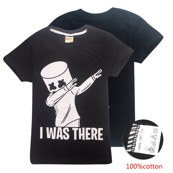 DJ marshmello 100% Cotton 6-14y Kid Boys tee shirt Black Kids T shirts kids designer clothes boys DHL SS71