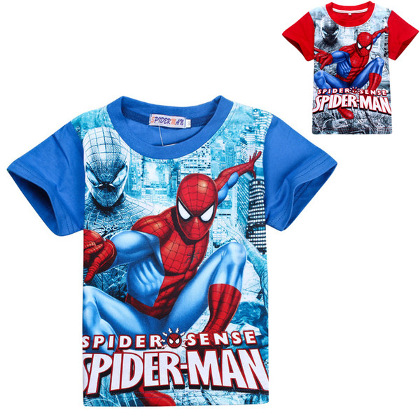 New summer baby boy cartoon fashion spiderman T-shirt boys short sleeve shirt kids superman clothing free shipping