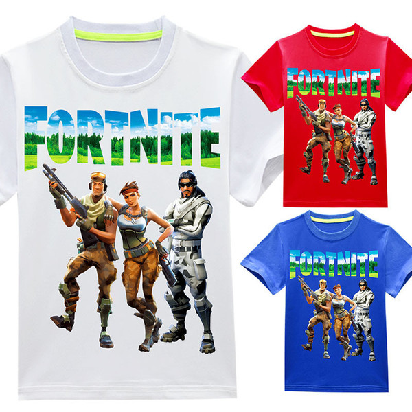 Free shipping wholesale Baby boys girls Fortnite print T-shirts 2018 summer shirt Tops cotton children Tees kids Clothing 41 colors