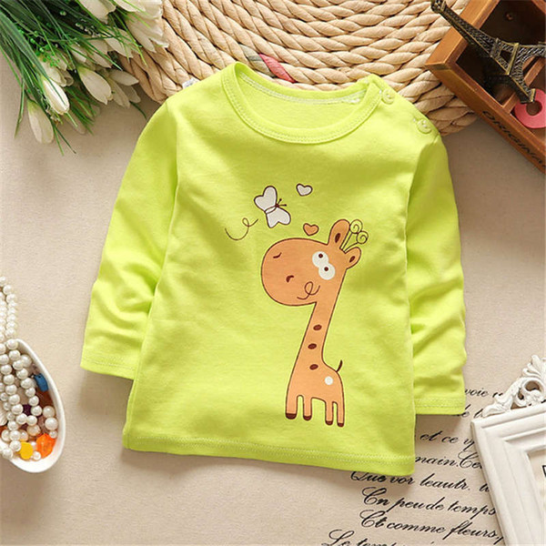 good quality 2019 autumn little girls boys t-shirts cotton children clothing cartoon printed T-shirt tops for 1-4 years old