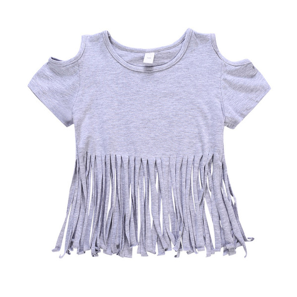 Baby Clothes Infant Kids Girls T-Shirt Tops Short Sleeve Cotton Tassel Shirt Children Girls Soft Vest Summer Clothes One Pcs For 1-4T