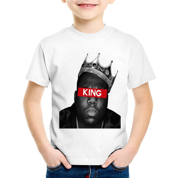 America Hiphop Rapper Star Notorious Big Children T-shirts Kids Biggie Smalls Summer Tees Boys/Girls Tops Baby Clothes,HKP456