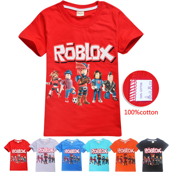 2019 New Style Kids T-shirt Roblox Pattern Top Boys and Girls Summer Short Sleeve T-shirt Game Clothing Available in 6 Colors Free Shipping