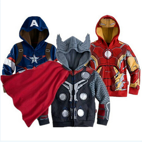 Avengers Iron Man Thor Children Hoodies Boys Clothes Baby Boys Coat Spider Man Costume Kids Hoodie Child Top Tees T Shirts Y1891203