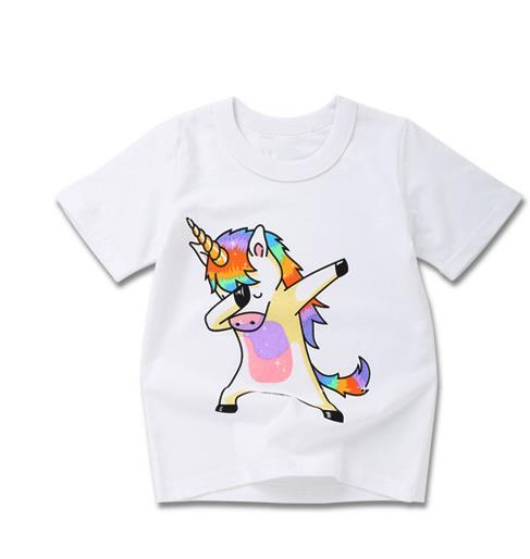 Wholesale- Cute animal Print Colorful Baby Kids Clothes Short Sleeve Pullover Summer T-shirt for Children's Day Gift Baby Kids T-shirts