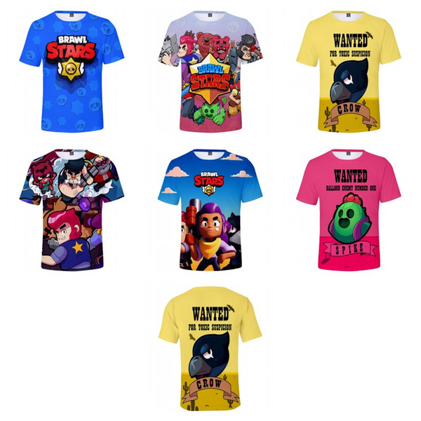 Brawl Stars T-shirts Tees 3D Digital Printed Short Sleeve T-shirt Tops Cartoon Casual T-shirt Designer Clothes 110cm-160cm Q267