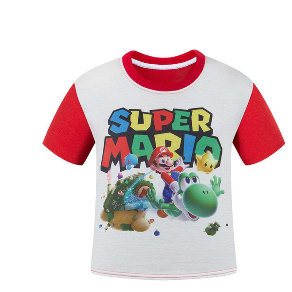 5-14 years Summer Super Mario Designer T Shirts boy's printing Mario supermario for sale O-Neck Short Sleeve Fashion Shirts 110-150cm