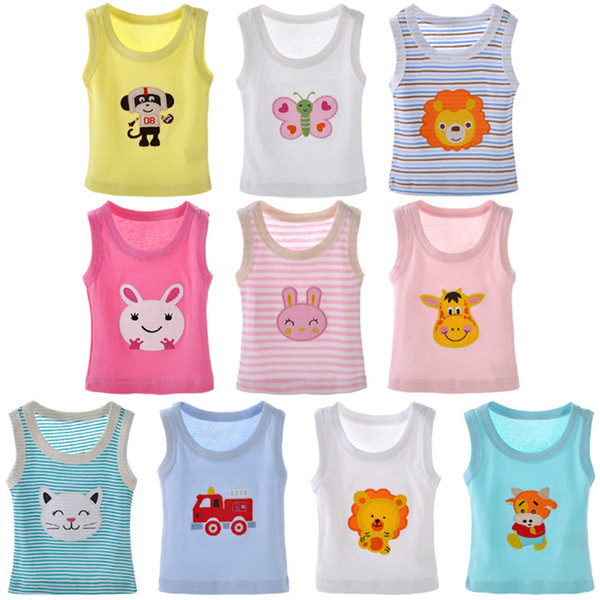 Baby tank tops sleeveless T-shirts undershirt cami shirts for toddler kids little boys girls pack of 5