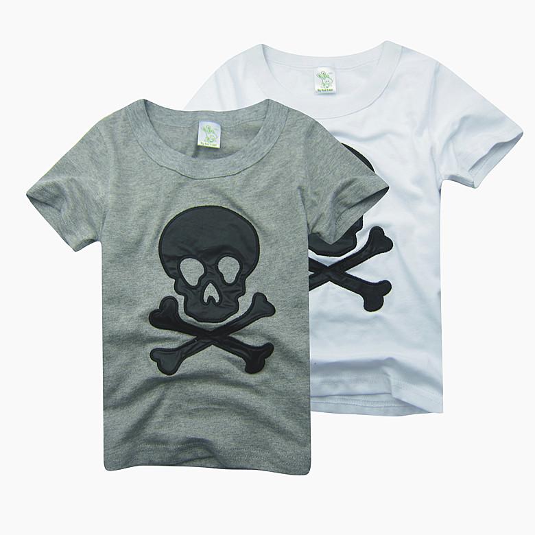 Boys tees shirts tops skull tshirts cotton jersey baby boys t-shirts outfits B016