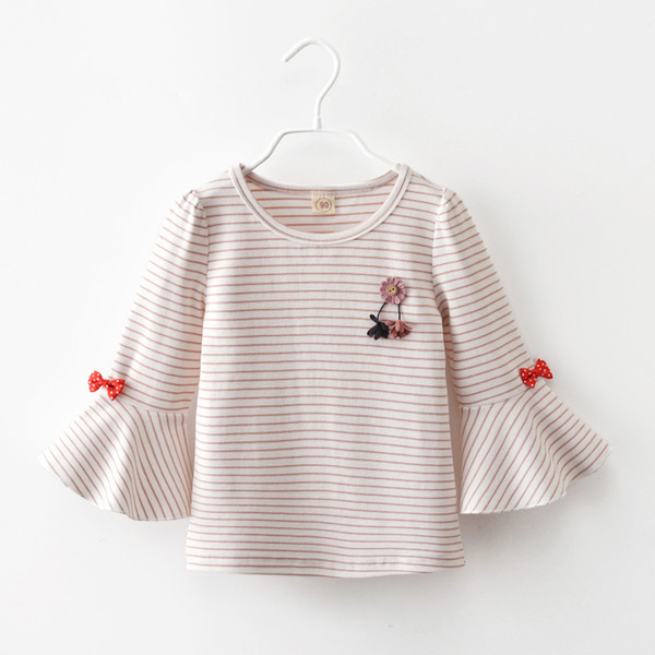 good quality 2019 new girls clothes spring autumn girls baby shirt children's fashion stripe T-shirt casual tops kids girls tees