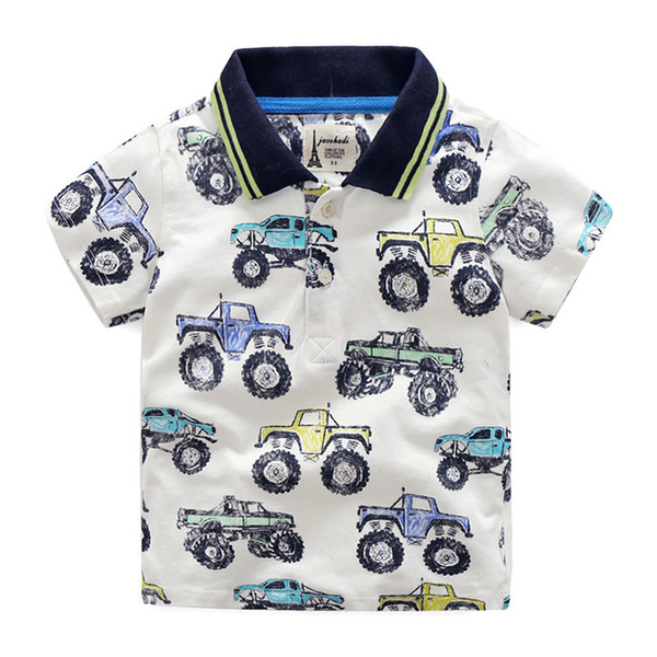 100% Cotton Short-sleeve Boys T-Shirts 2019 Brand Printed Car Children T-shirt 2-7 Years Kids Clothes Summer Teenager Kids Tops