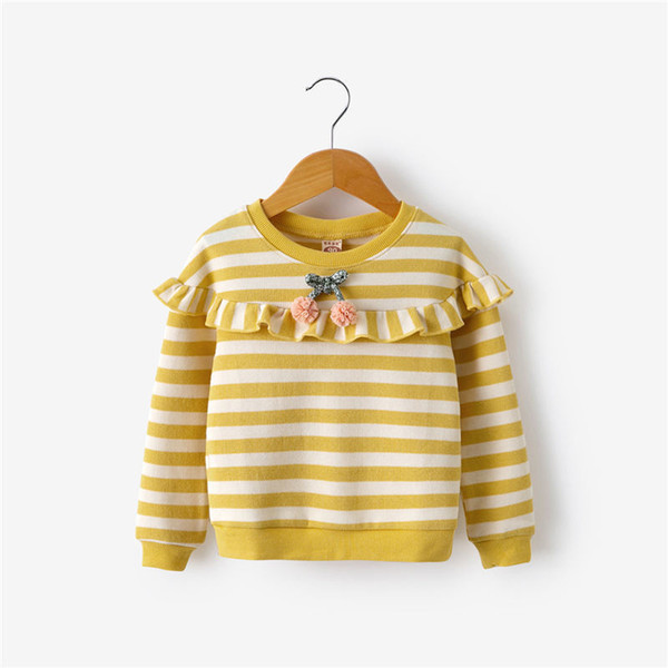 good quality girls winter autumn long sleeve t-shirt kids cotton casual striped tops for baby girls children clothing sports clothes