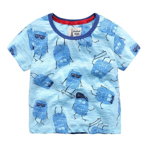 2019 Summer Children Boys T-shirts 100% Cotton Short-sleeve Cartoon Printed Boys Tops 1-6 Years Kids Tees Baby Boys Clothes