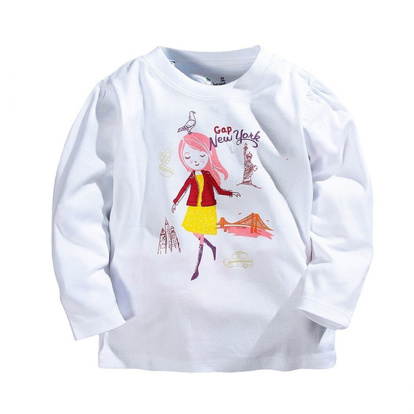 Spring Summer Girls T-shirts Brand Cartoon Long-sleeve T shirts For Girls 1-5 Years Kids Baby Girls Tops Children Cotton Tees