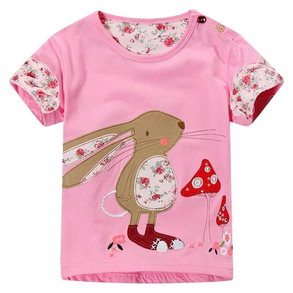 Brand Summer Girls T-shirts Cartoon Short-sleeved Girl Tops 1-6 Years Girls Tees 100% Cotton Baby Girls T Shirt Children Clothes