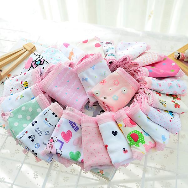 (8 Pcs/Lot) Lovely Mixed Color 2-11 Years Children Girls Panties Cartoon thermal underwear for children WEF114