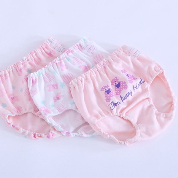 girls underwear cotton female baby briefs do not clip PP three boxed parents pro girl bread pants flat angle