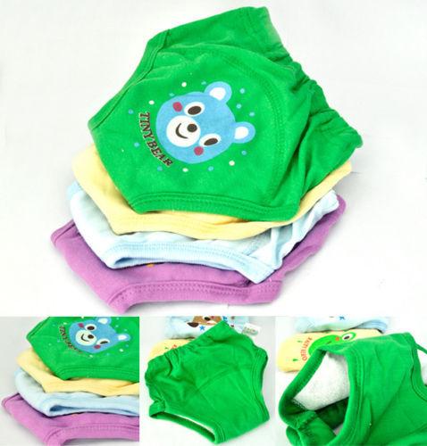 Hot 4X Baby Toddler Girls Boys 4 Layers Waterproof Potty Training Pants Reusable 4 pcs 4 diffrent colors