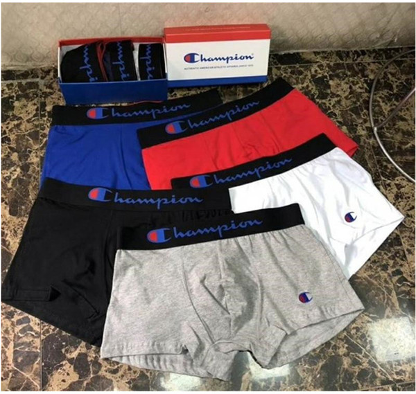 Men Champions Underwear Breathable Cotton Boxers Men's Underpants Shorts Letter Design Cuecas U Convex Short Pants High Waist Boxers M-2XL