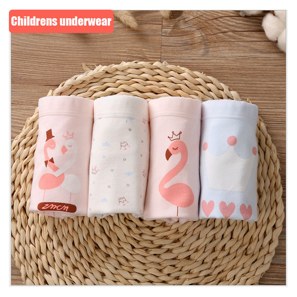 Girls' underwear children's underwear new all cotton children's underwear baby Flamingo cartoon boxer Toddler Underpants Briefs 3-8year