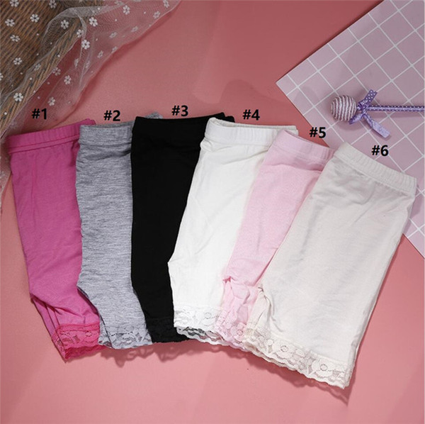 Girls Safety Render Pants Baby Short Tights Kids Safety Elastic Panties Shorts Underwear Lace Short Leggings Summer Anti-alight Shorts E3303