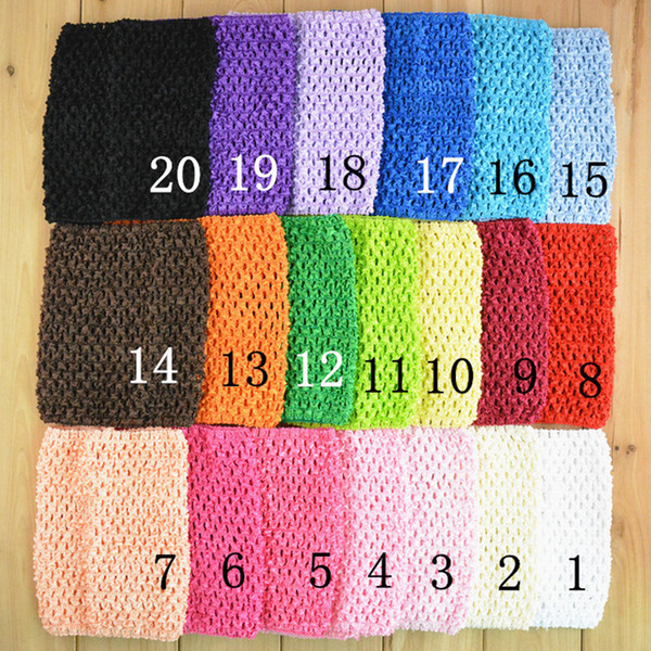 15CM 34 Color Baby Girls 6inch crochet Tutu Tube Tops Chest Wrap Wide Crochet headbands Candy color clothes