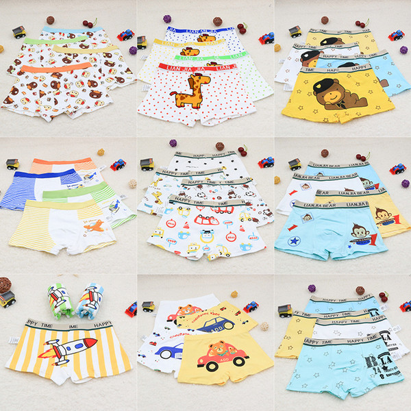 4pcs/lot Boys Baby Girls Children Underwear pants Cartoon dog pear monkey Underpants Kids Panties Panty Briefs Infant Teenagers C2138