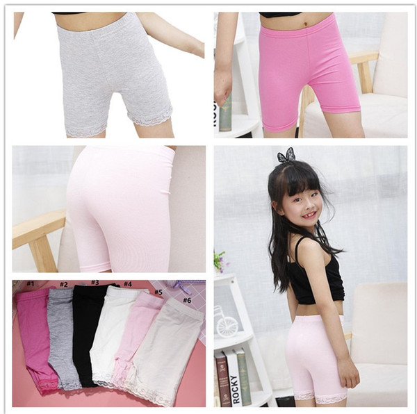 Girls Safety Pants Baby Short Tights Kids Dress Safety Panties for Child Modal Shorts Underwear Lace Short Leggings Anti-alight Shorts E3303