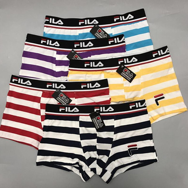 Men FA Fils Underwear Breathable Cotton Boxers Striped Men's Underpants Shorts Letter Print Cuecas U Convex Short Pants Fashion Boxers M-2X