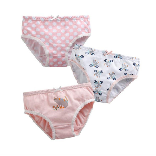 9Pcs Lot Girls sweet cute print fabric Children's Fashion underwear briefs panties pink underpants Suitable for 1 year to 5 year S19JS176